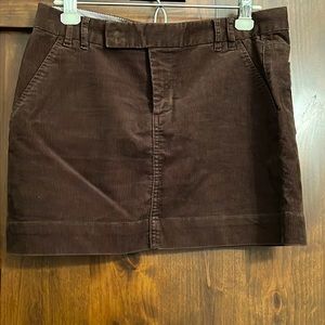 Gap chocolate brown thin corduroy mini skirt